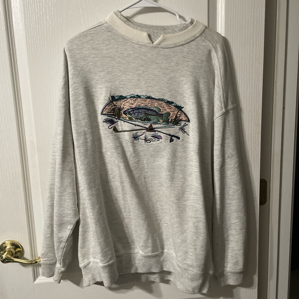 Gray Crewneck Sweater with Relaxed Fit